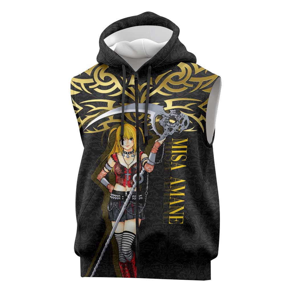 Misa Amane Death Note Sleeveless Zip Hoodie Misa Amane from Death Note - Dark Diva with a Blade
