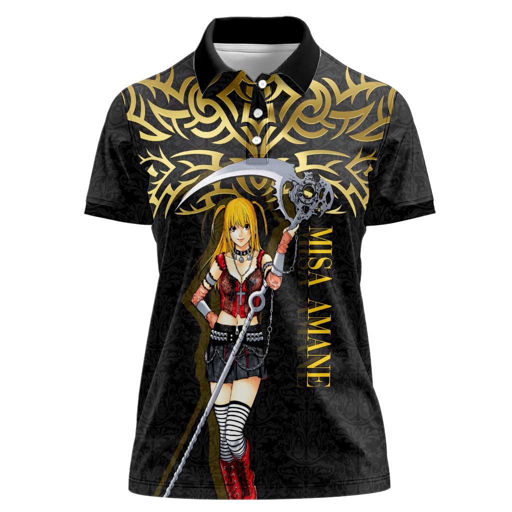 Misa Amane Death Note Women Polo Shirt Misa Amane from Death Note - Dark Diva with a Blade