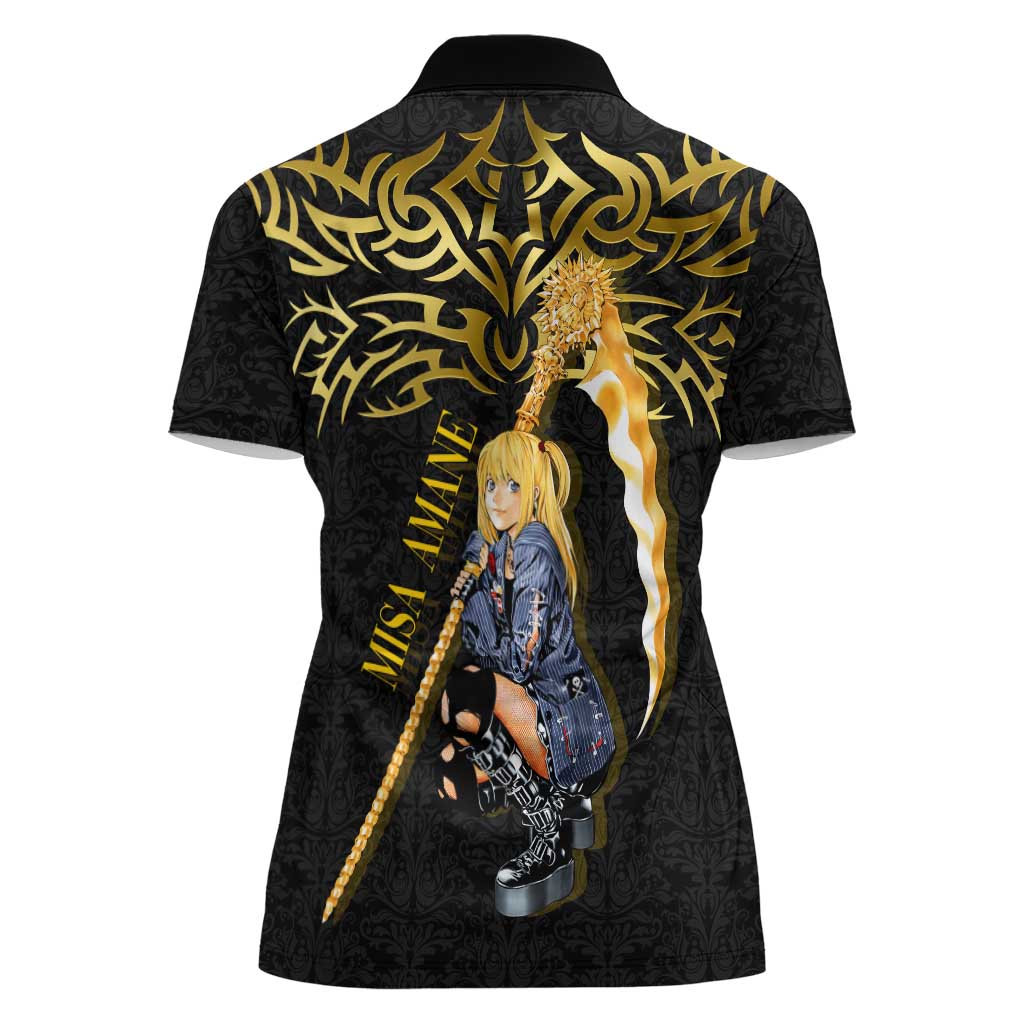 Misa Amane Death Note Women Polo Shirt Misa Amane from Death Note - Dark Diva with a Blade