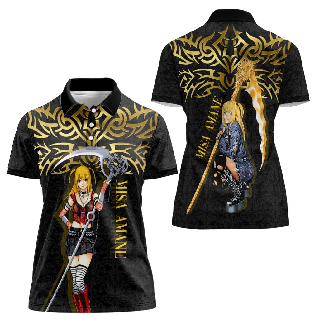 Misa Amane Death Note Women Polo Shirt Misa Amane from Death Note - Dark Diva with a Blade