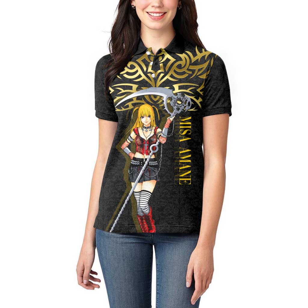 Misa Amane Death Note Women Polo Shirt Misa Amane from Death Note - Dark Diva with a Blade