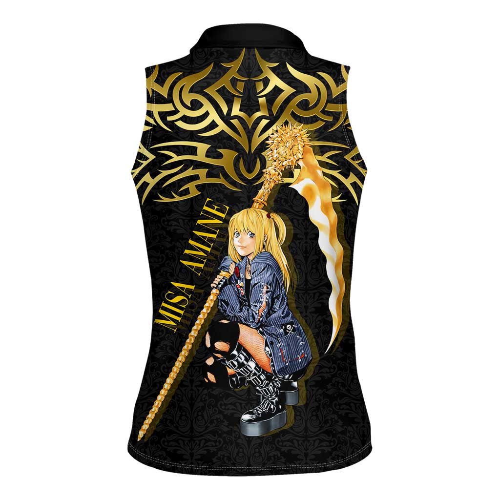 Misa Amane Death Note Women Sleeveless Polo Shirt Misa Amane from Death Note - Dark Diva with a Blade