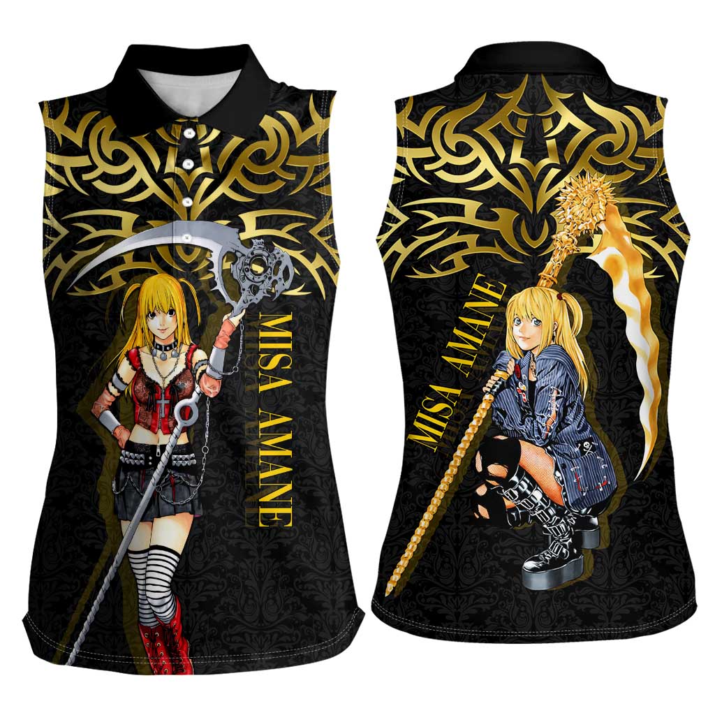 Misa Amane Death Note Women Sleeveless Polo Shirt Misa Amane from Death Note - Dark Diva with a Blade