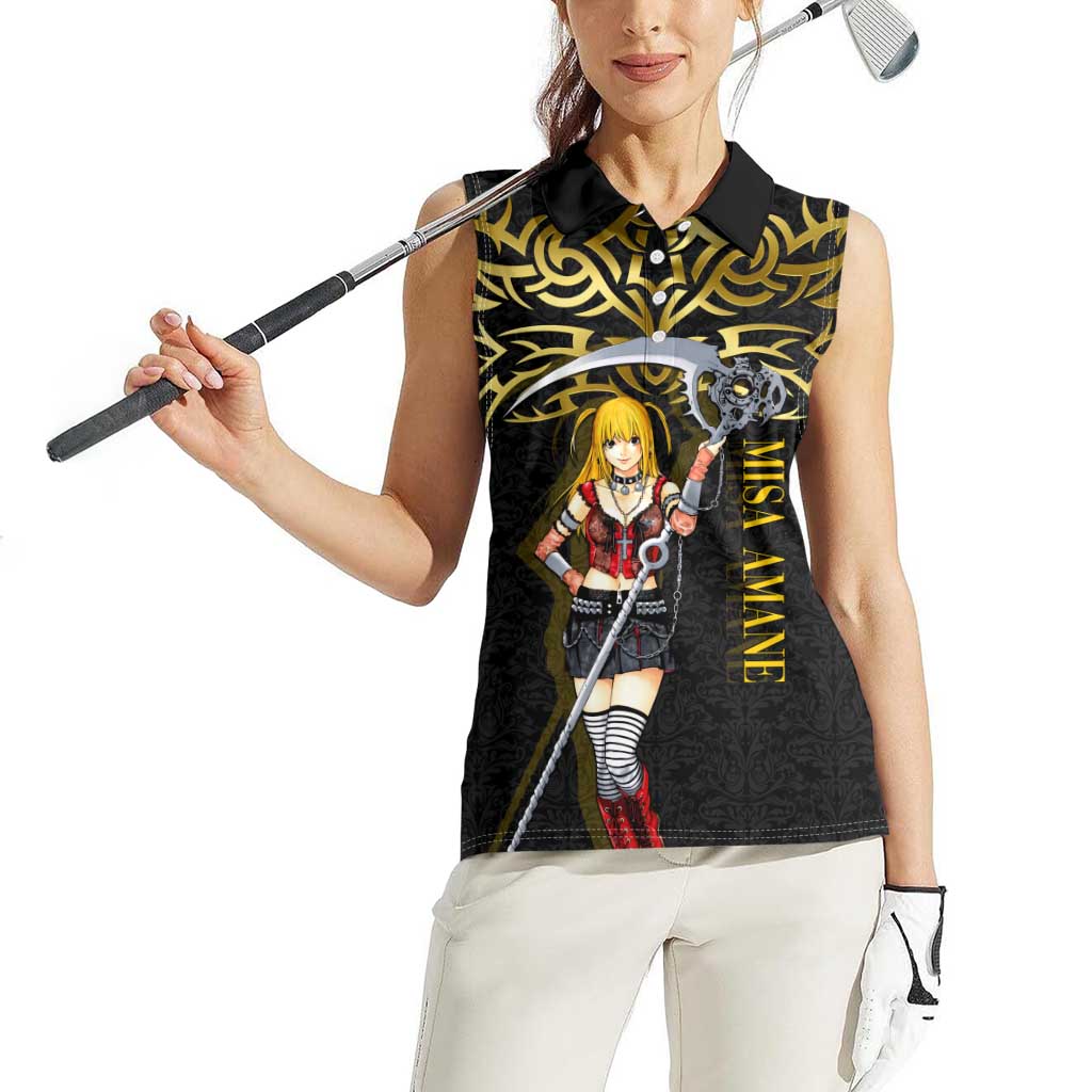 Misa Amane Death Note Women Sleeveless Polo Shirt Misa Amane from Death Note - Dark Diva with a Blade