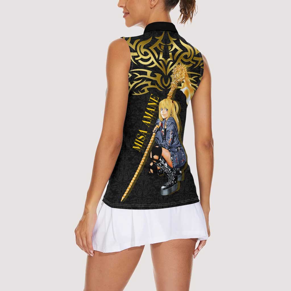 Misa Amane Death Note Women Sleeveless Polo Shirt Misa Amane from Death Note - Dark Diva with a Blade