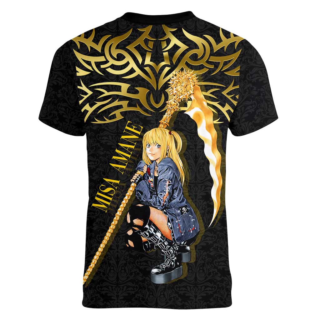 Misa Amane Death Note Women V-Neck T-Shirt Misa Amane from Death Note - Dark Diva with a Blade