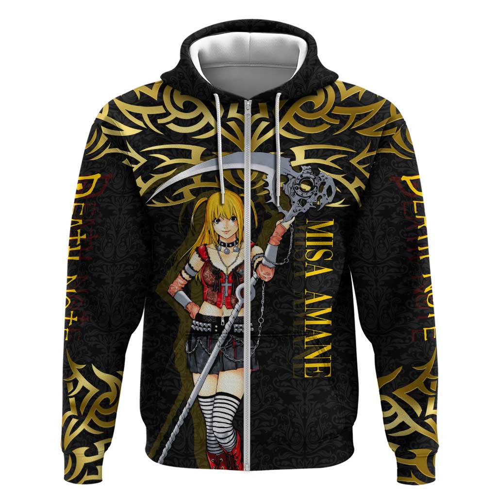 Misa Amane Death Note Zip Hoodie Misa Amane from Death Note - Dark Diva with a Blade