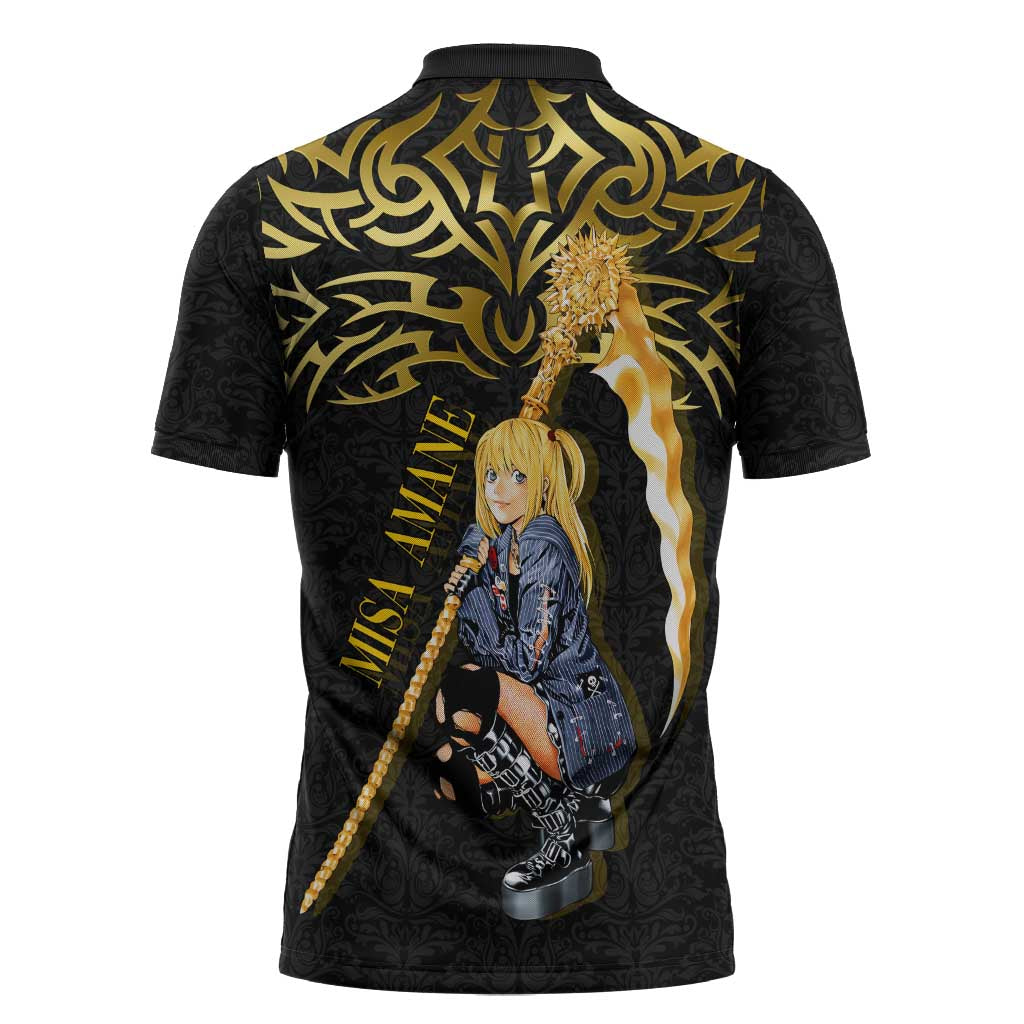 Misa Amane Death Note Zipper Polo Shirt Misa Amane from Death Note - Dark Diva with a Blade
