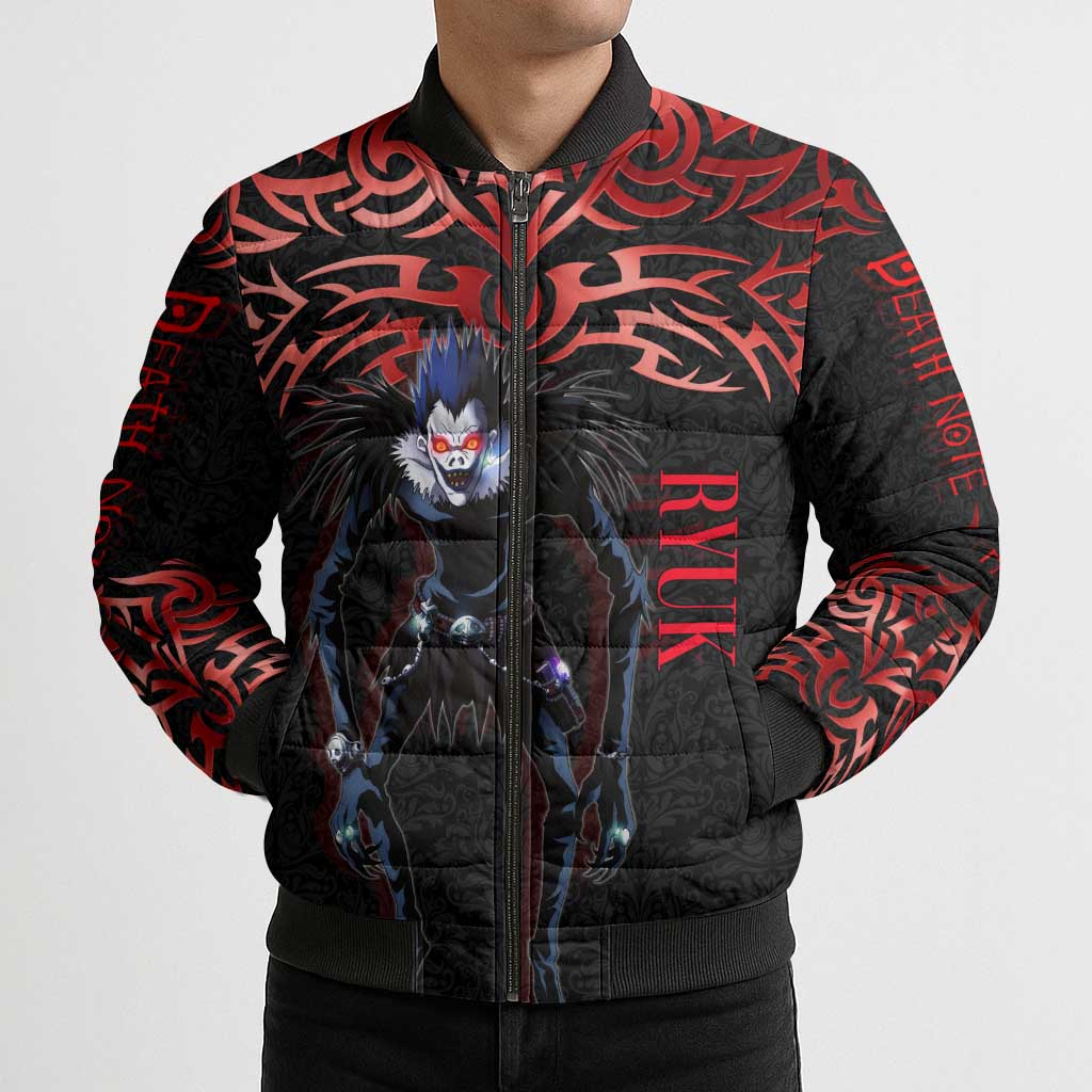 Ryuk Death Note Bomber Puffer Jacket Death Note's Ryuk - Chaos, Apples & Darkness