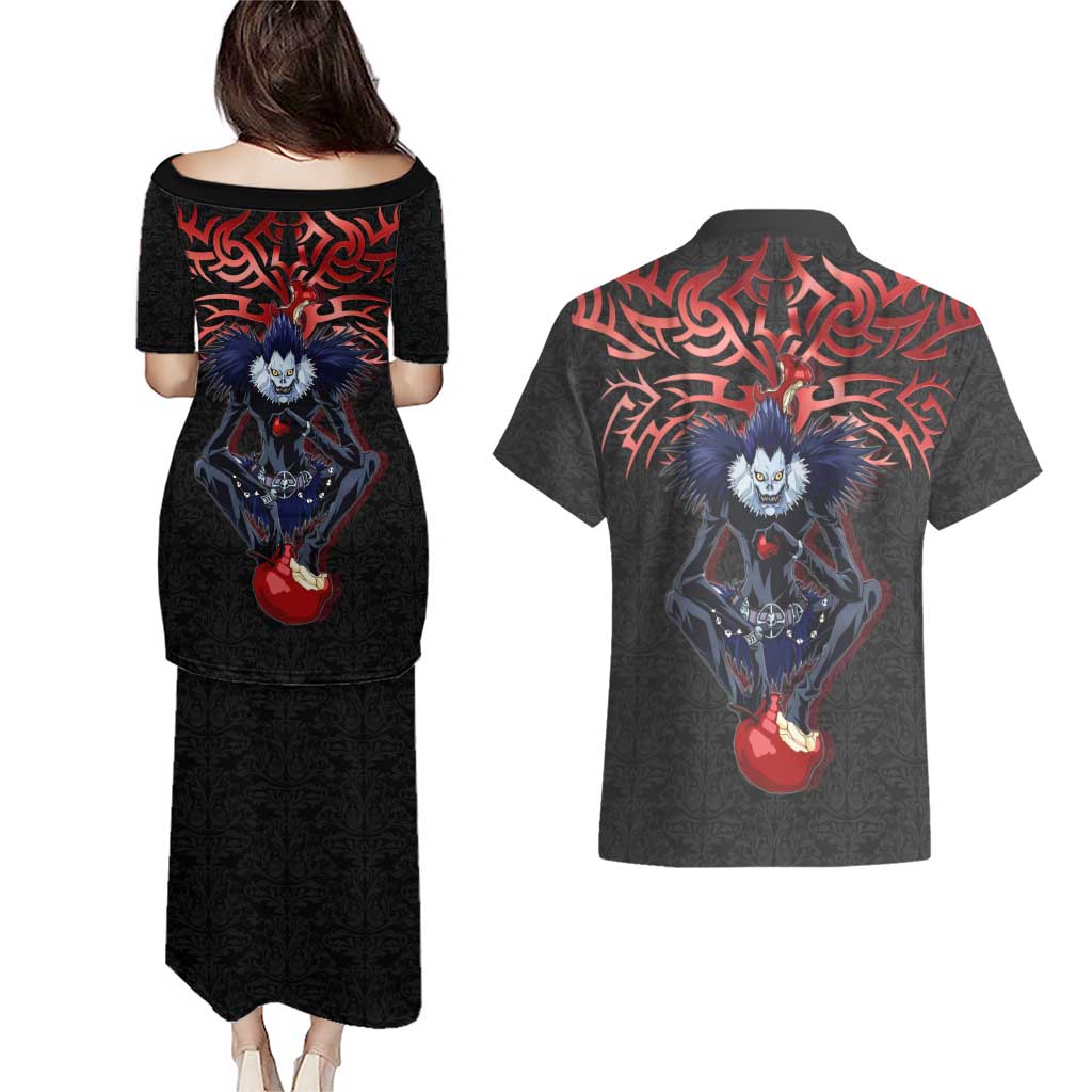 Ryuk Death Note Couples Matching Puletasi and Hawaiian Shirt Death Note's Ryuk - Chaos, Apples & Darkness