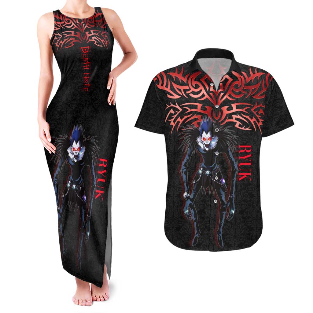 Ryuk Death Note Couples Matching Tank Maxi Dress and Hawaiian Shirt Death Note's Ryuk - Chaos, Apples & Darkness