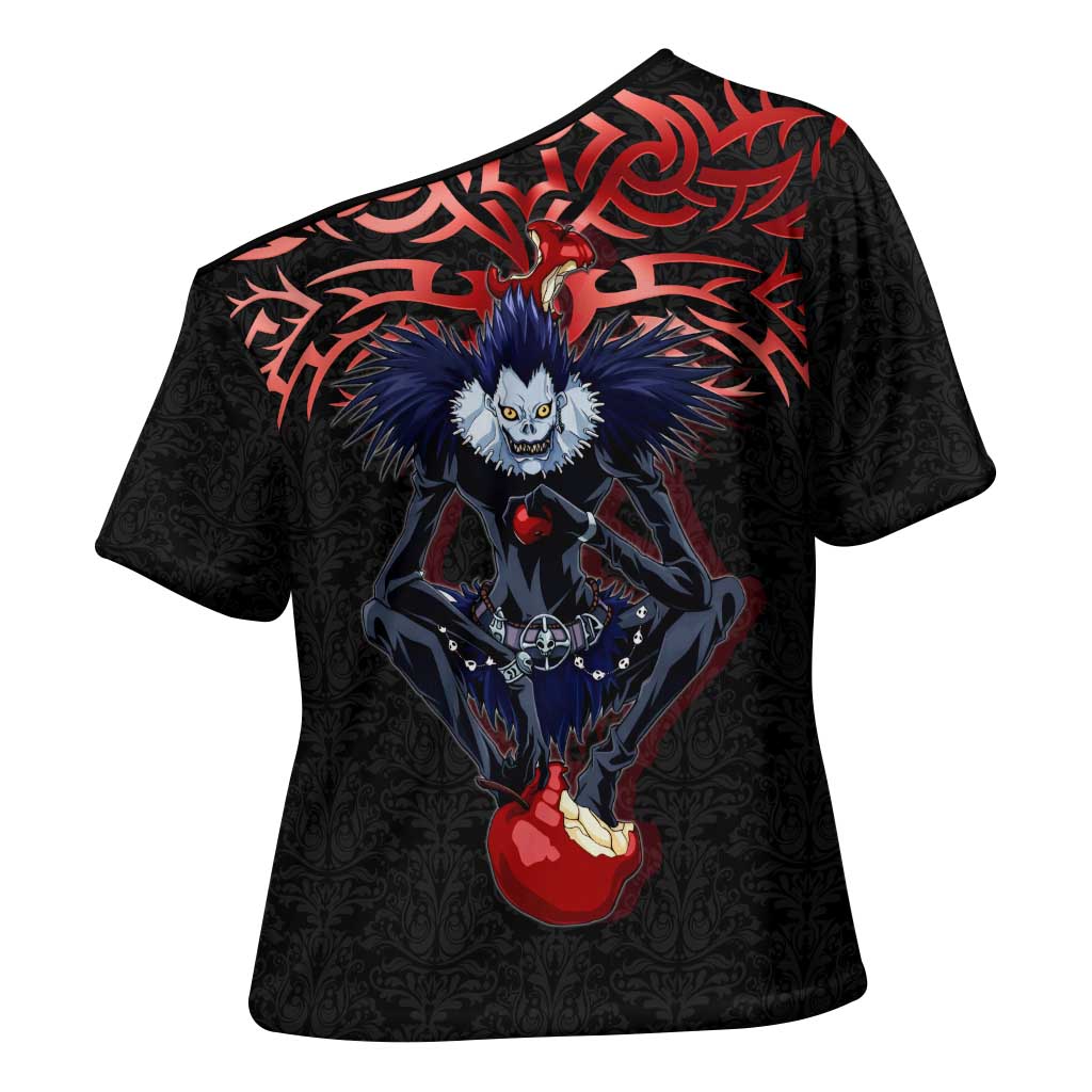 Ryuk Death Note Cross Shoulder Shirt Death Note's Ryuk - Chaos, Apples & Darkness