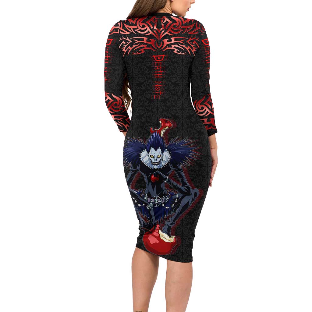 Ryuk Death Note Family Matching Long Sleeve Bodycon Dress and Hawaiian Shirt Death Note's Ryuk - Chaos, Apples & Darkness