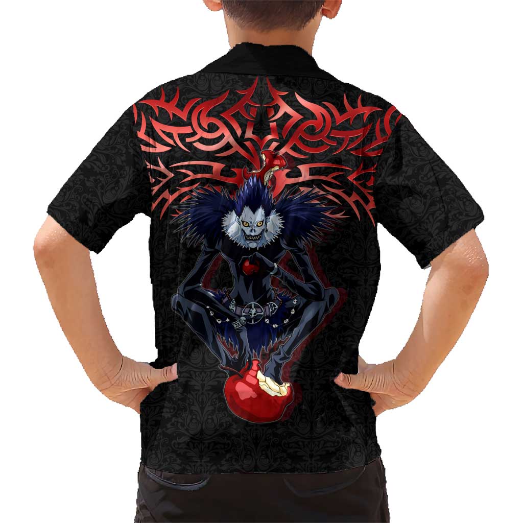 Ryuk Death Note Family Matching Off Shoulder Maxi Dress and Hawaiian Shirt Death Note's Ryuk - Chaos, Apples & Darkness