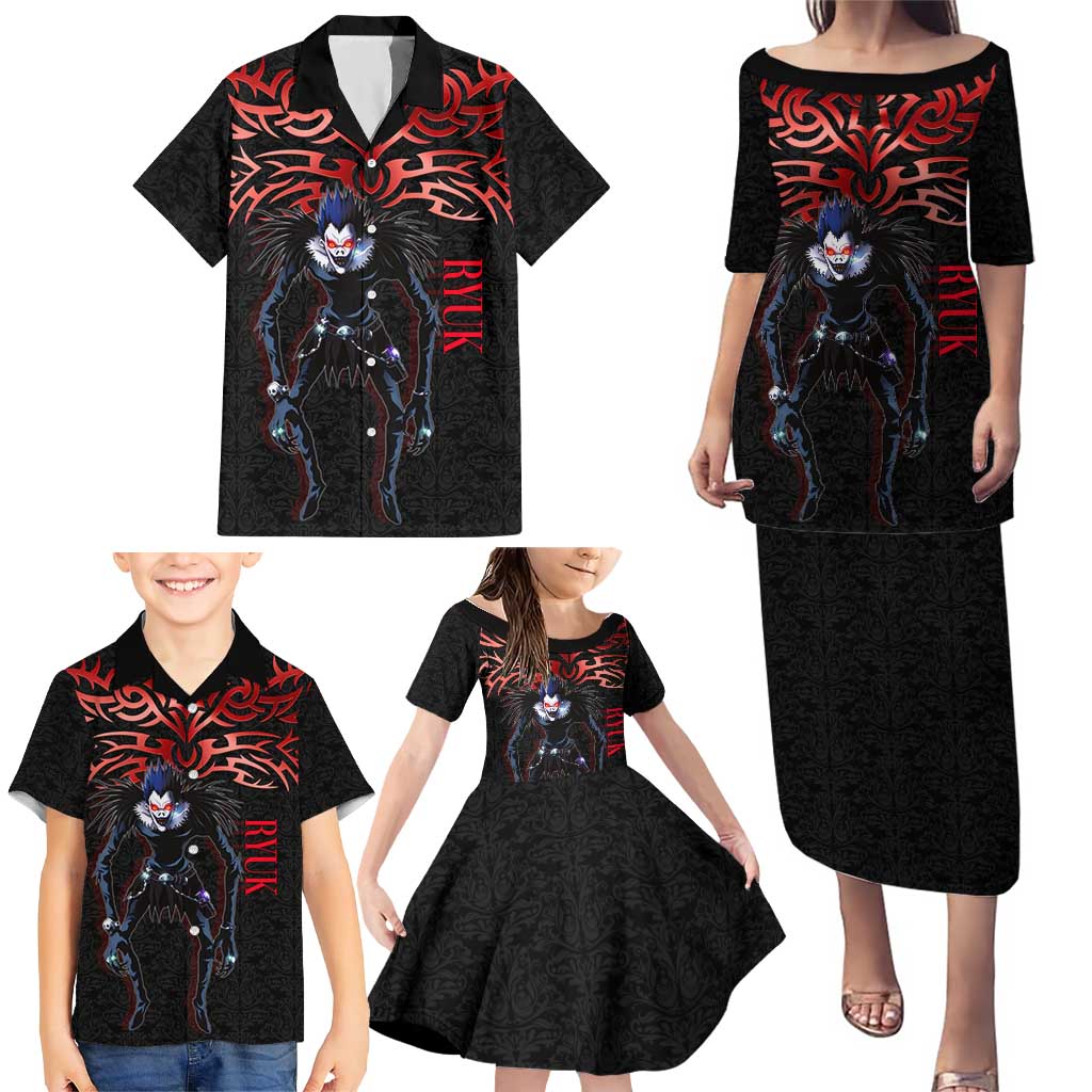 Ryuk Death Note Family Matching Puletasi and Hawaiian Shirt Death Note's Ryuk - Chaos, Apples & Darkness