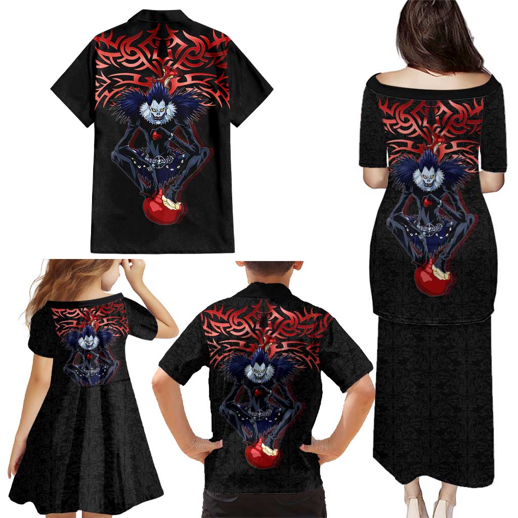 Ryuk Death Note Family Matching Puletasi and Hawaiian Shirt Death Note's Ryuk - Chaos, Apples & Darkness