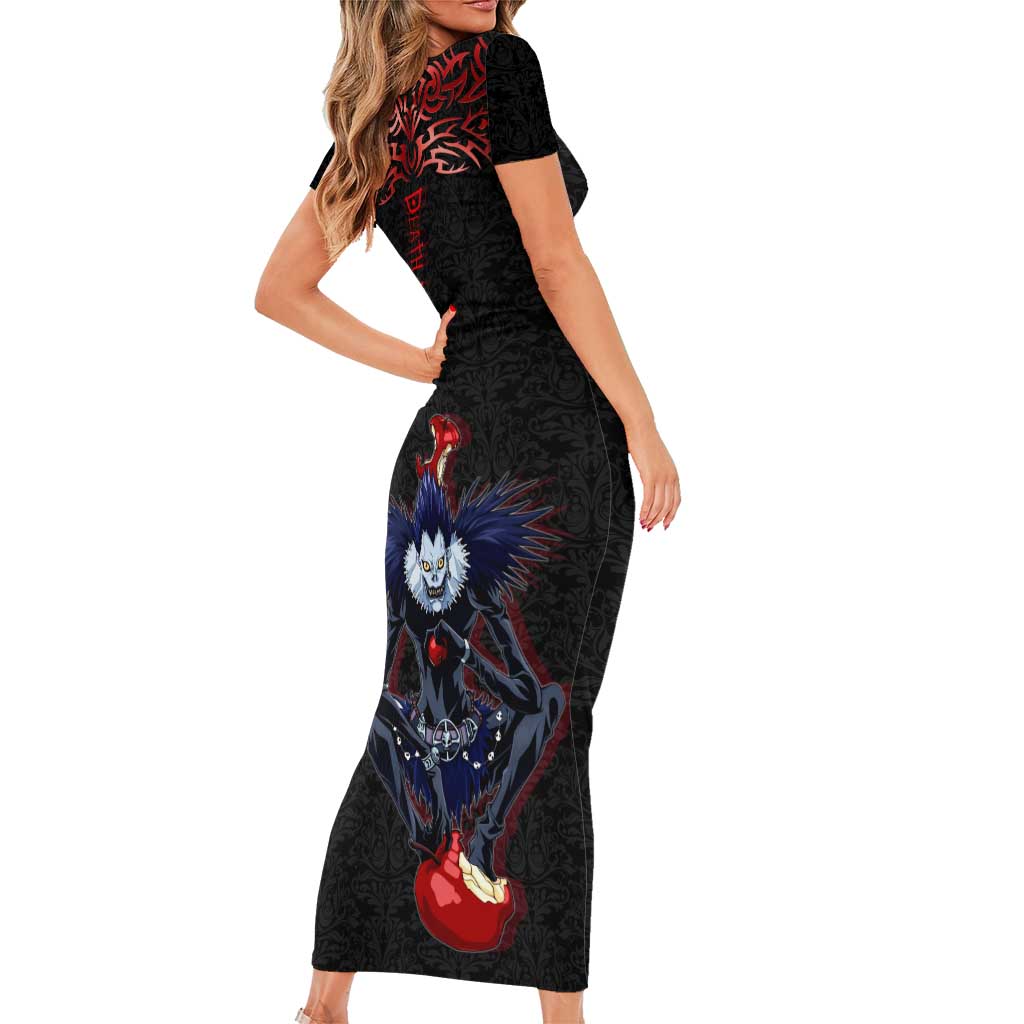 Ryuk Death Note Family Matching Short Sleeve Bodycon Dress and Hawaiian Shirt Death Note's Ryuk - Chaos, Apples & Darkness