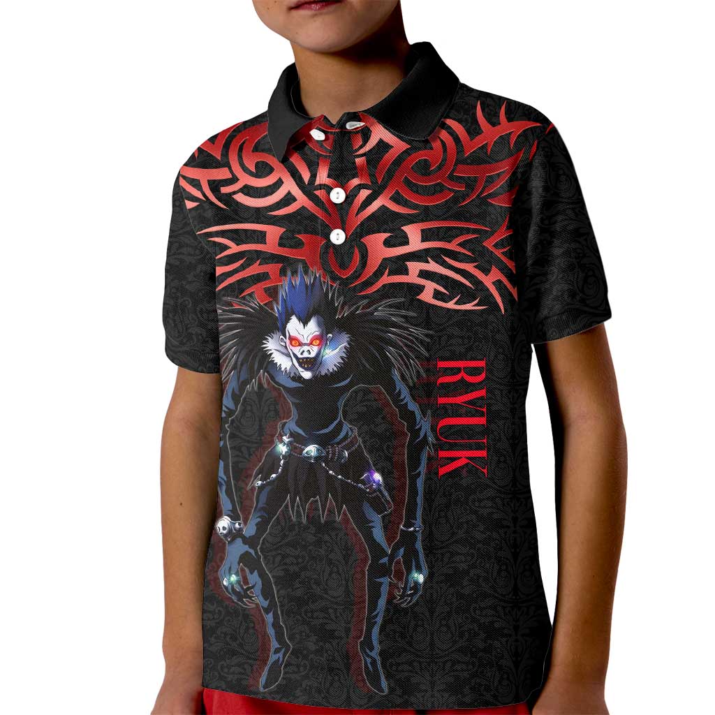 Ryuk Death Note Kid Polo Shirt Death Note's Ryuk - Chaos, Apples & Darkness