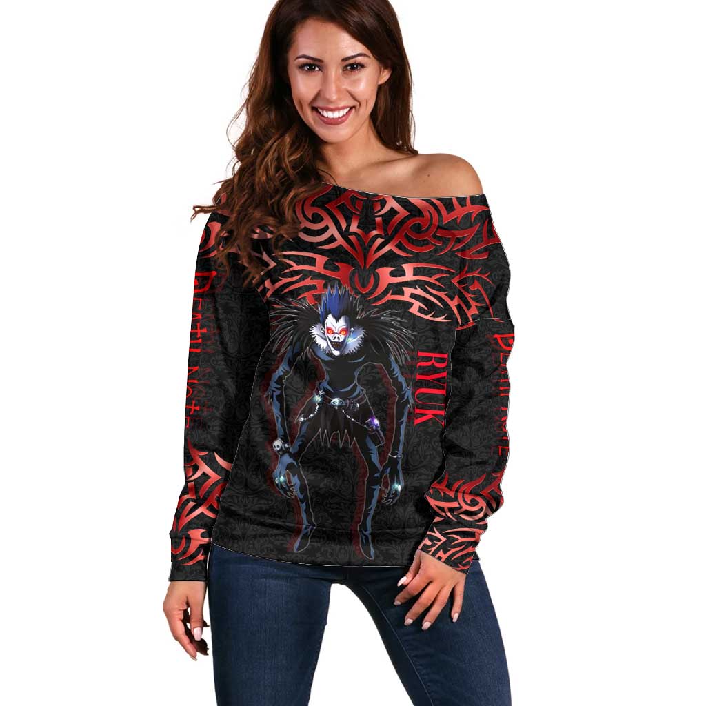 Ryuk Death Note Off Shoulder Sweater Death Note's Ryuk - Chaos, Apples & Darkness