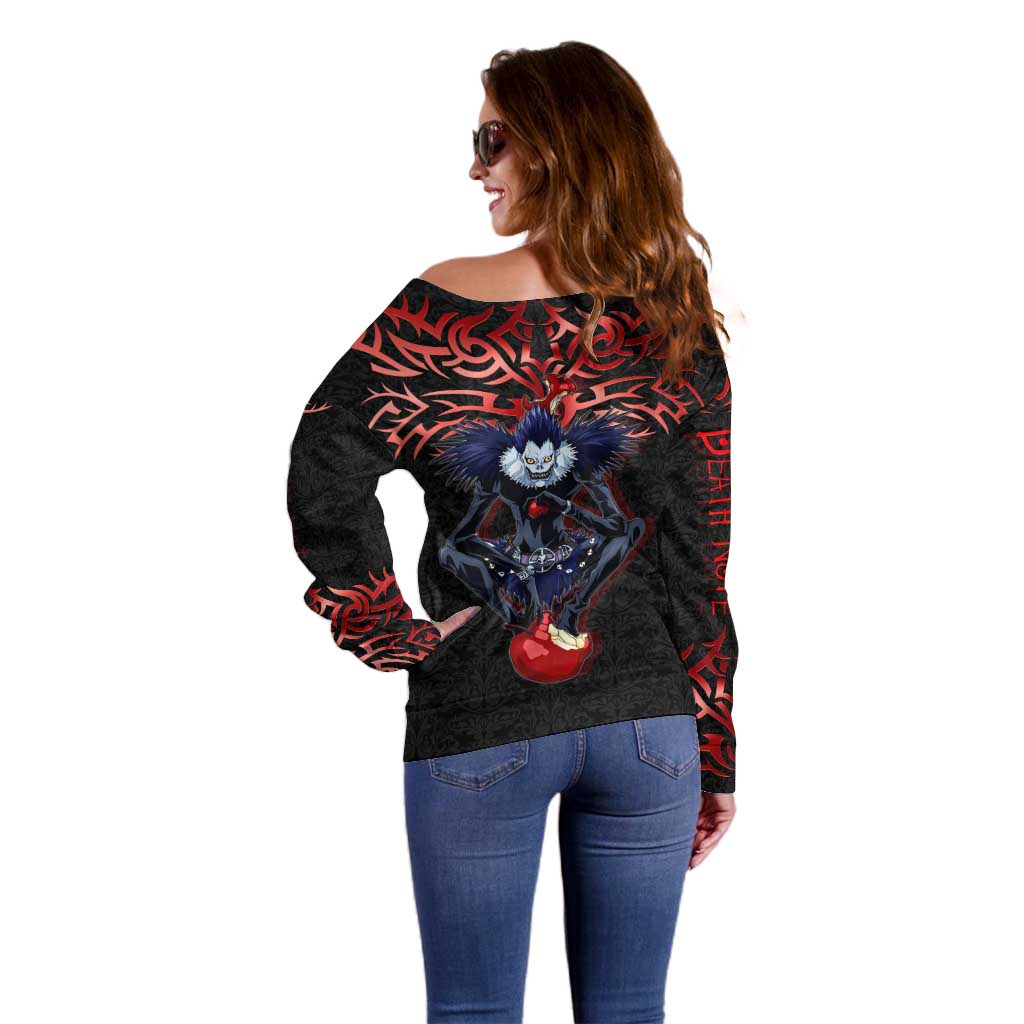 Ryuk Death Note Off Shoulder Sweater Death Note's Ryuk - Chaos, Apples & Darkness
