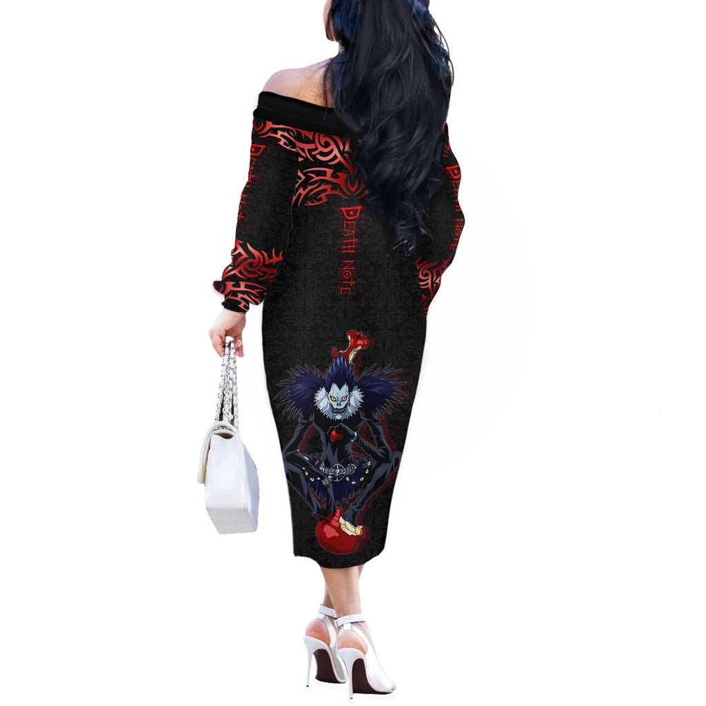 Ryuk Death Note Off The Shoulder Long Sleeve Dress Death Note's Ryuk - Chaos, Apples & Darkness