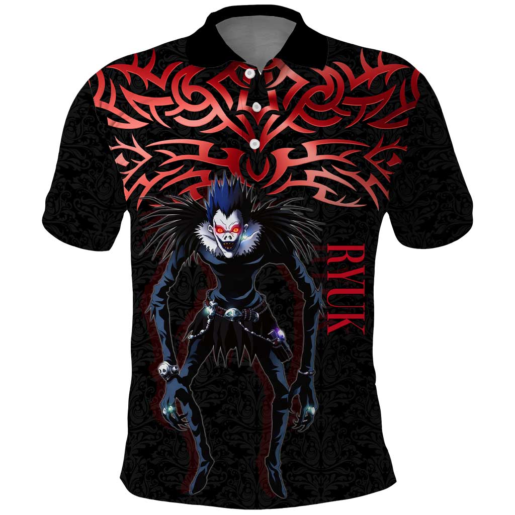 Ryuk Death Note Polo Shirt Death Note's Ryuk - Chaos, Apples & Darkness