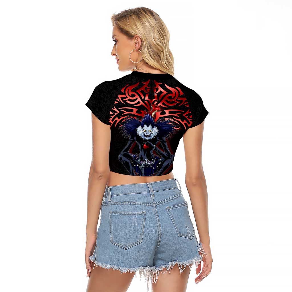 Ryuk Death Note Raglan Cropped T Shirt Death Note's Ryuk - Chaos, Apples & Darkness