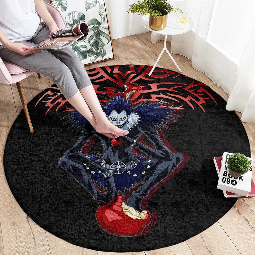 Ryuk Death Note Round Carpet Death Note's Ryuk - Chaos, Apples & Darkness