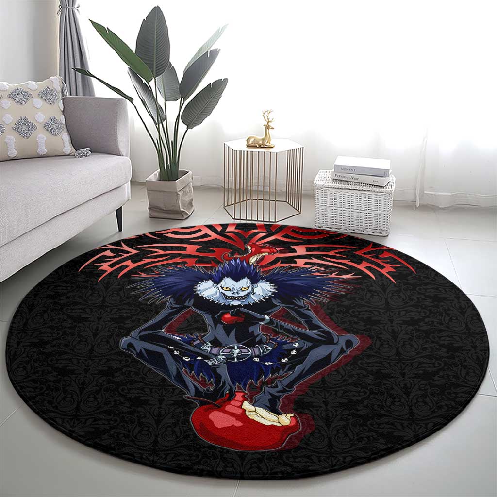 Ryuk Death Note Round Carpet Death Note's Ryuk - Chaos, Apples & Darkness