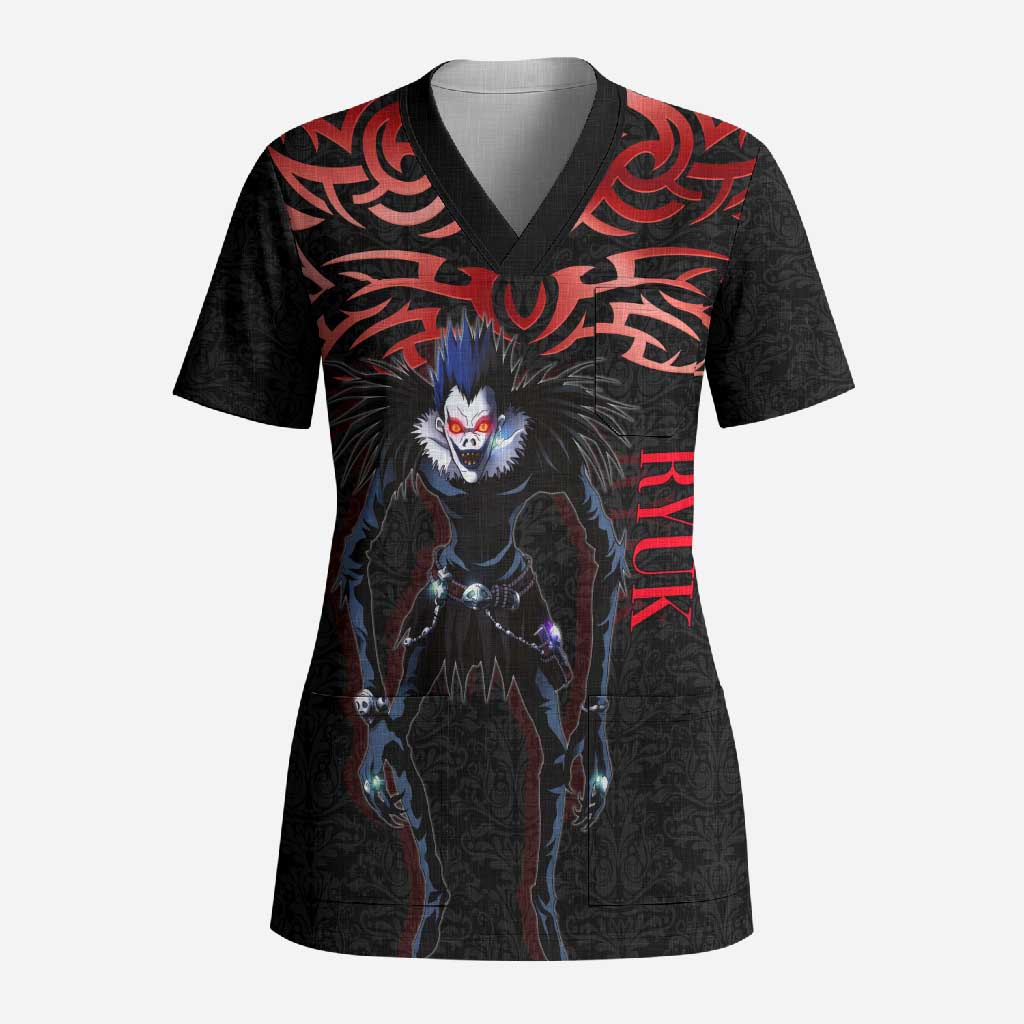 Ryuk Death Note Scrub Top Death Note's Ryuk - Chaos, Apples & Darkness