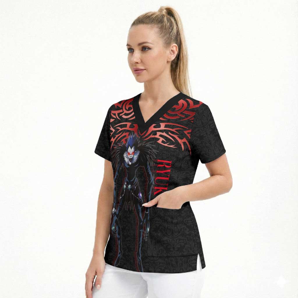 Ryuk Death Note Scrub Top Death Note's Ryuk - Chaos, Apples & Darkness