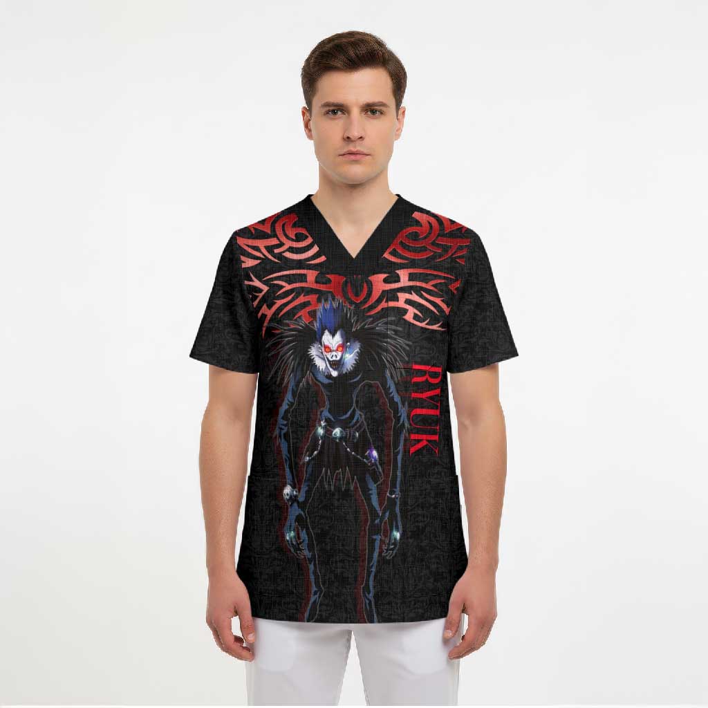 Ryuk Death Note Scrub Top Death Note's Ryuk - Chaos, Apples & Darkness