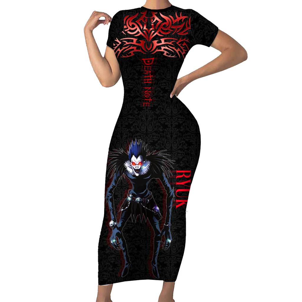 Ryuk Death Note Short Sleeve Bodycon Dress Death Note's Ryuk - Chaos, Apples & Darkness