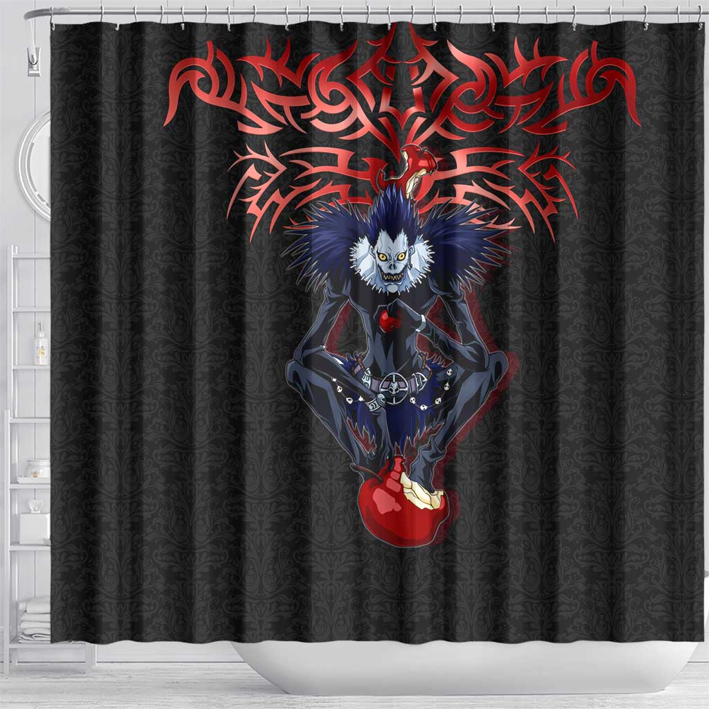 Ryuk Death Note Shower Curtain Death Note's Ryuk - Chaos, Apples & Darkness
