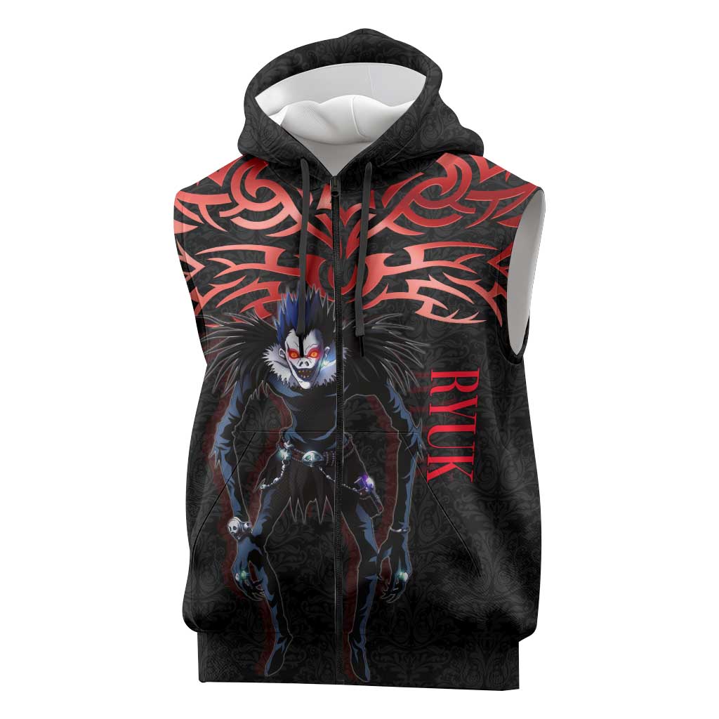Ryuk Death Note Sleeveless Zip Hoodie Death Note's Ryuk - Chaos, Apples & Darkness