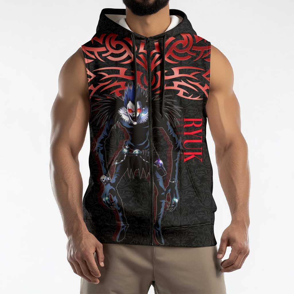Ryuk Death Note Sleeveless Zip Hoodie Death Note's Ryuk - Chaos, Apples & Darkness