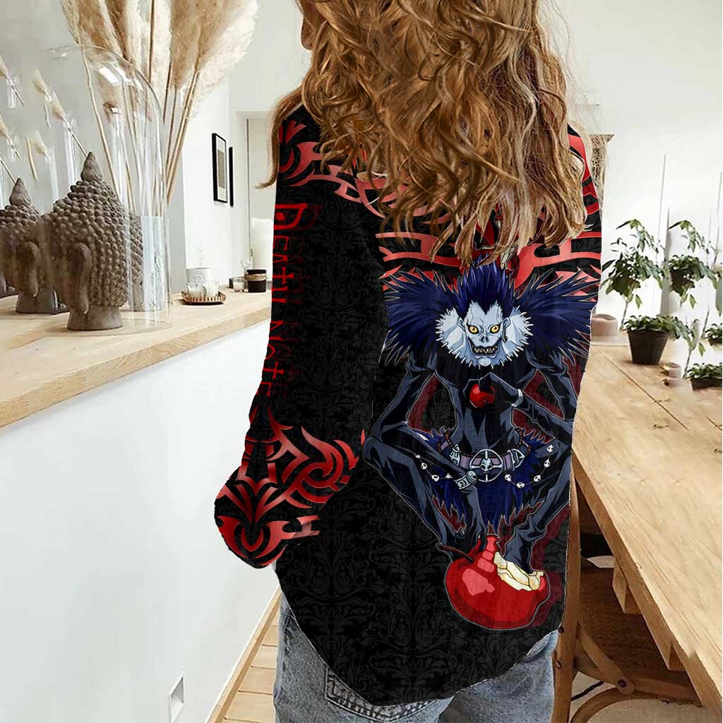 Ryuk Death Note Women Casual Shirt Death Note's Ryuk - Chaos, Apples & Darkness