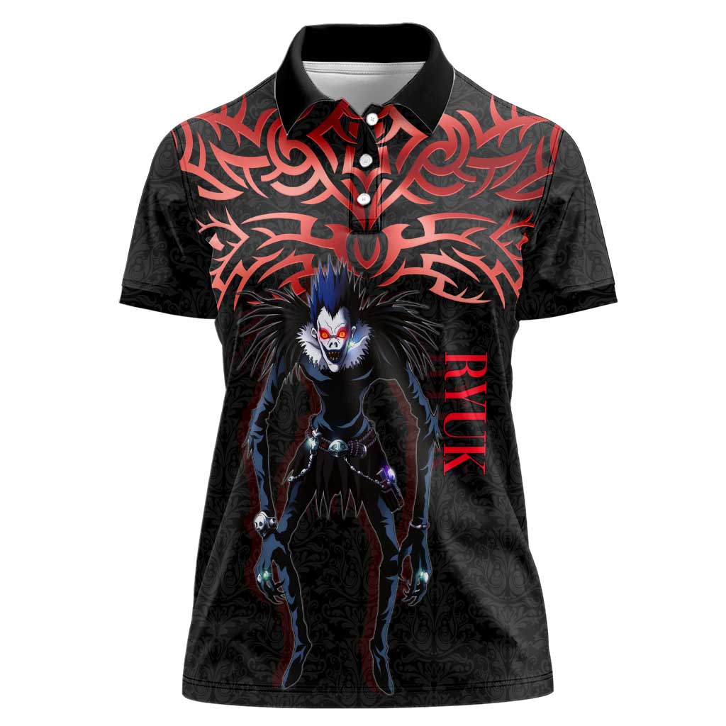 Ryuk Death Note Women Polo Shirt Death Note's Ryuk - Chaos, Apples & Darkness