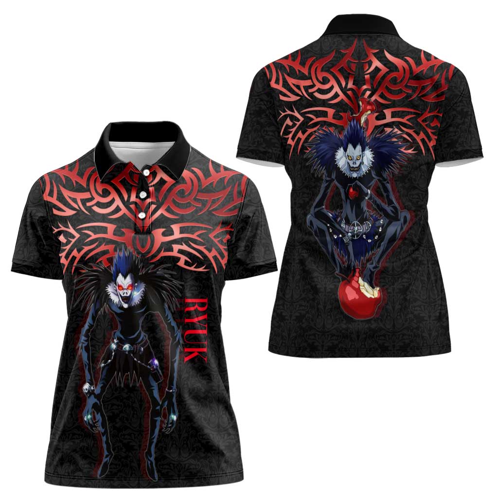 Ryuk Death Note Women Polo Shirt Death Note's Ryuk - Chaos, Apples & Darkness