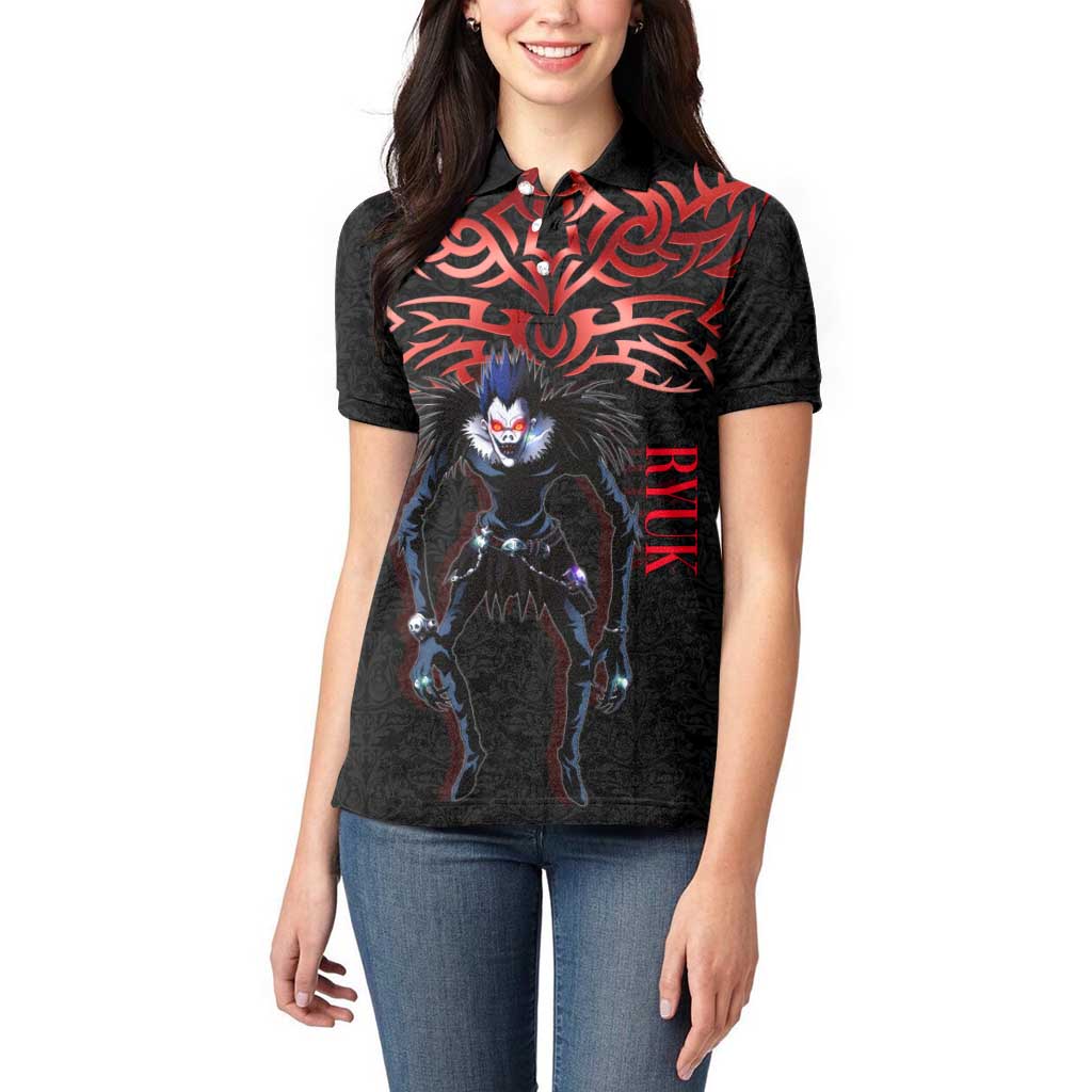 Ryuk Death Note Women Polo Shirt Death Note's Ryuk - Chaos, Apples & Darkness