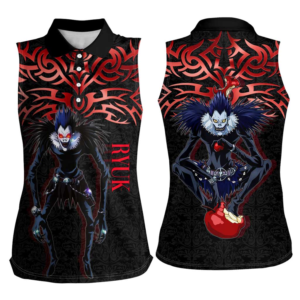 Ryuk Death Note Women Sleeveless Polo Shirt Death Note's Ryuk - Chaos, Apples & Darkness