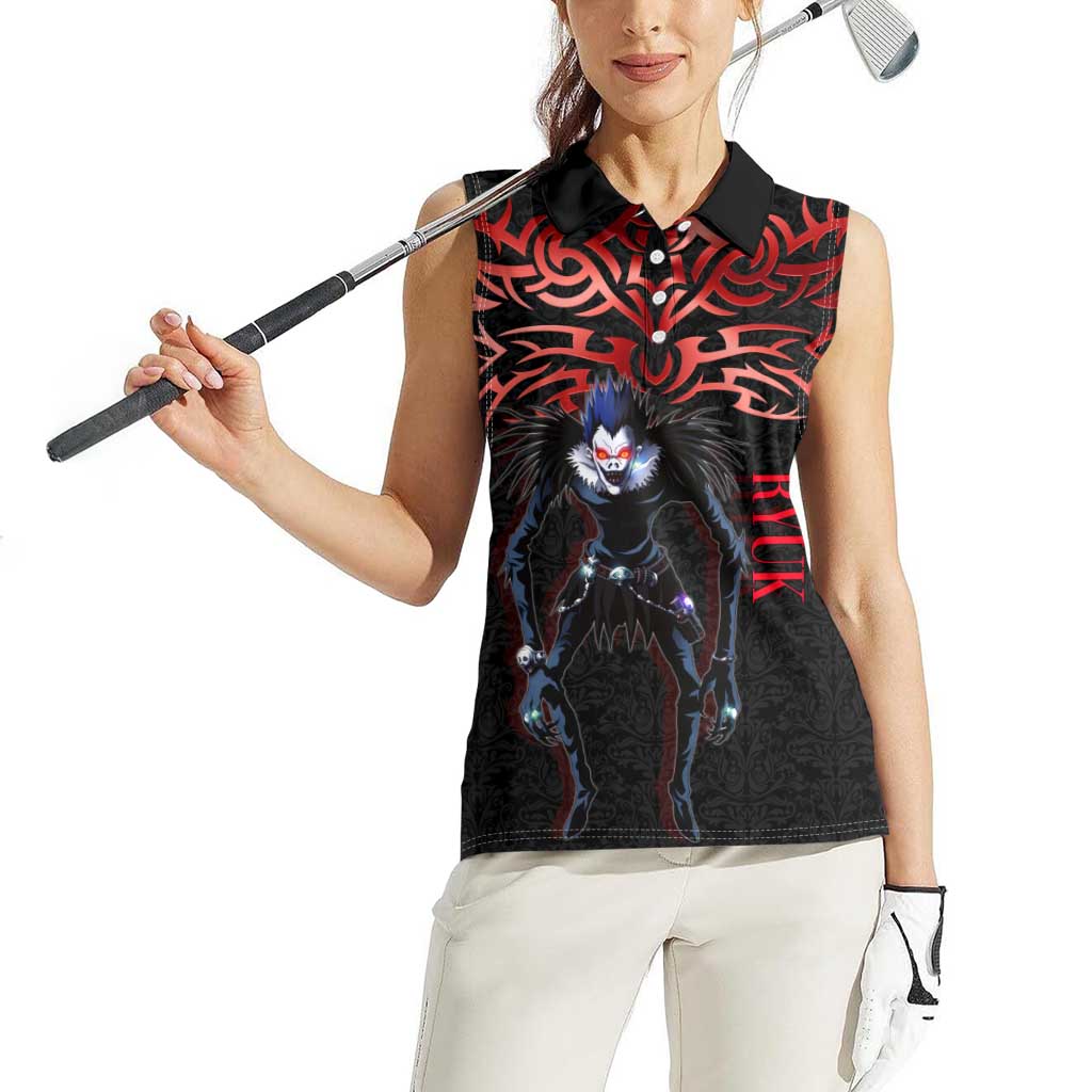 Ryuk Death Note Women Sleeveless Polo Shirt Death Note's Ryuk - Chaos, Apples & Darkness