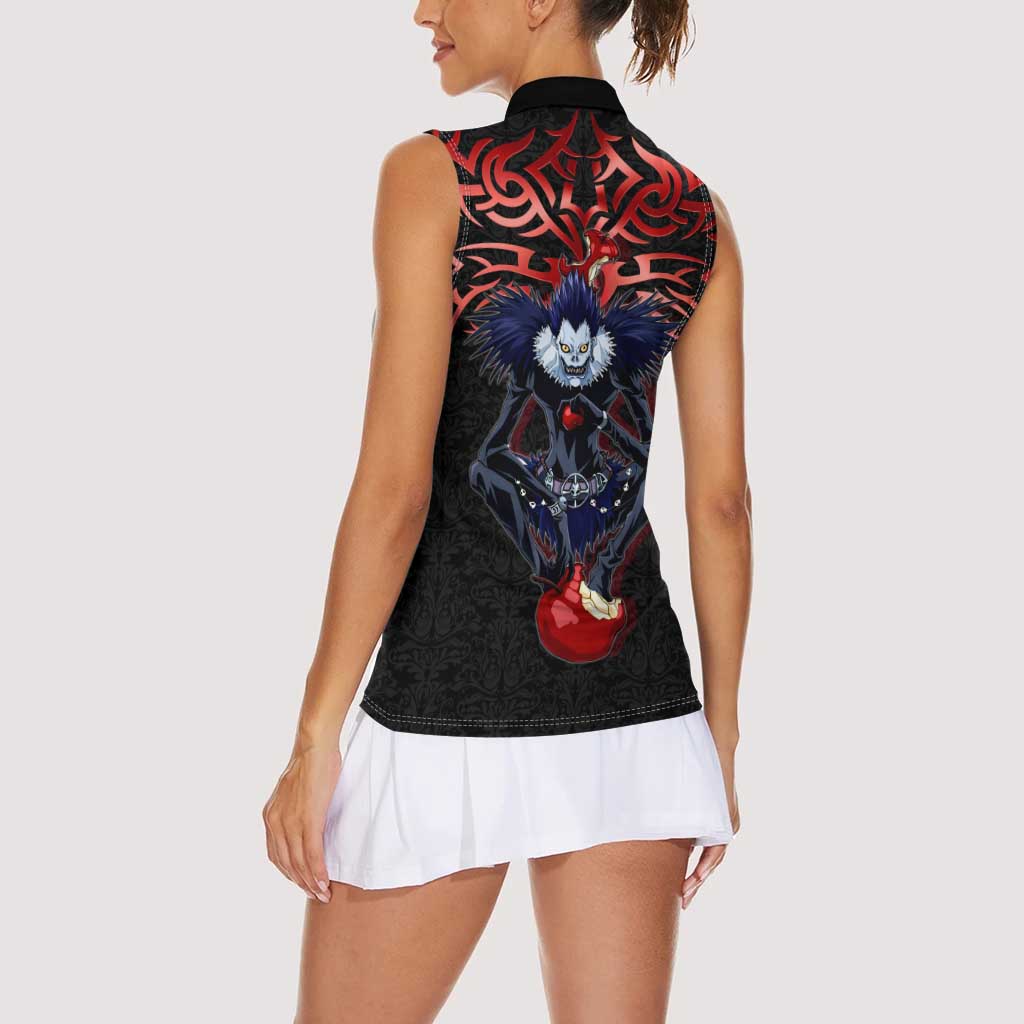 Ryuk Death Note Women Sleeveless Polo Shirt Death Note's Ryuk - Chaos, Apples & Darkness