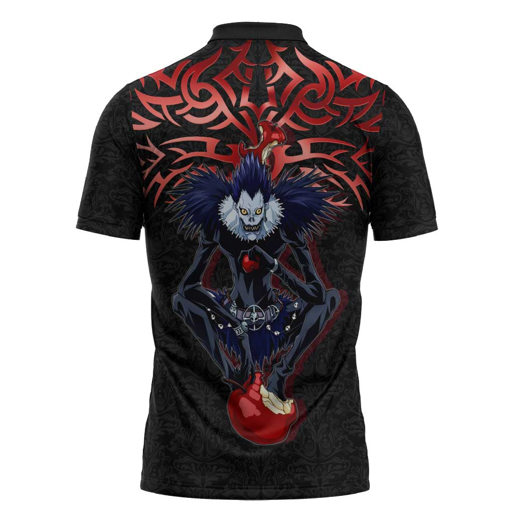 Ryuk Death Note Zipper Polo Shirt Death Note's Ryuk - Chaos, Apples & Darkness