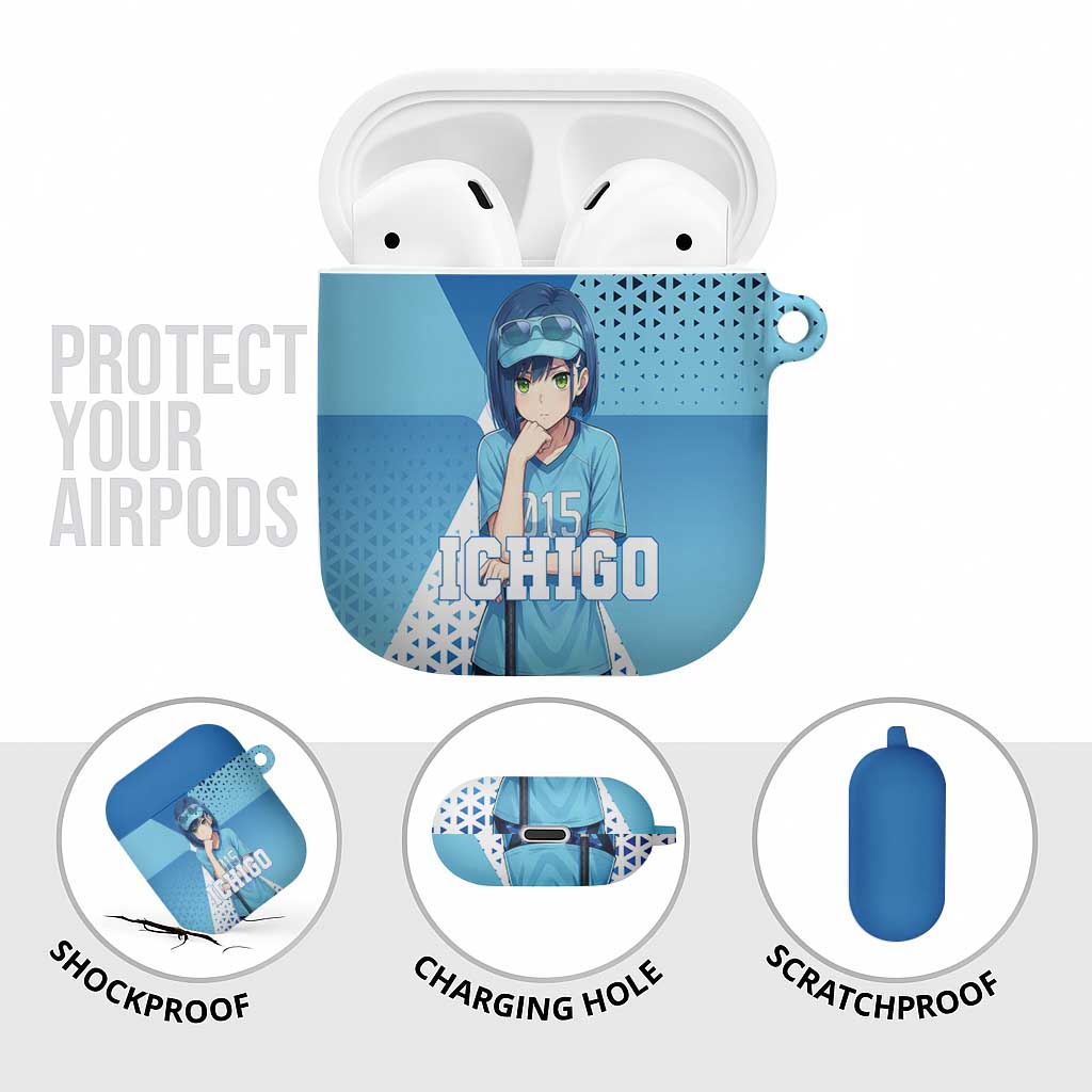 Ichigo AirPods Case Cool Blue Baseball Anime Style