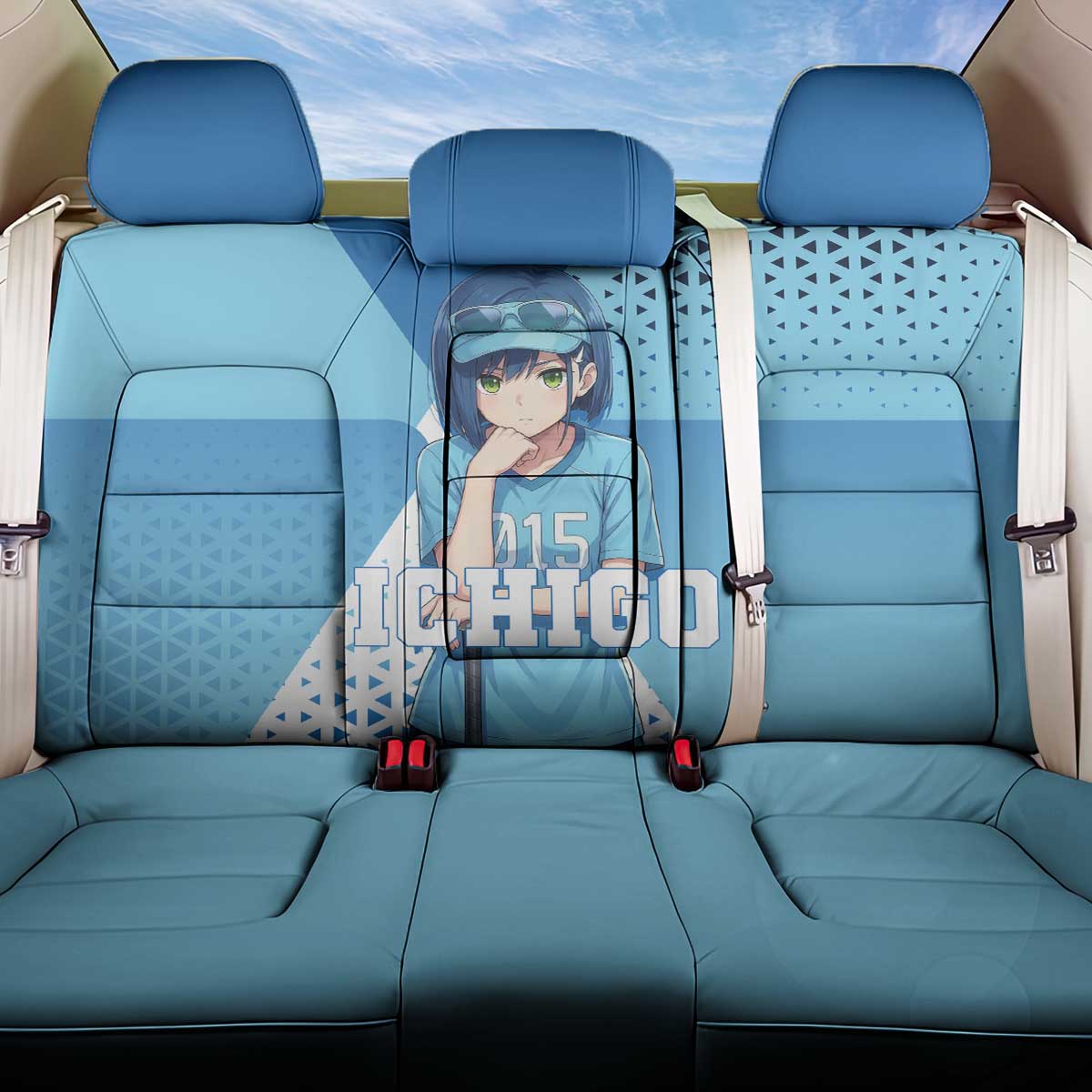 Ichigo Back Car Seat Cover Cool Blue Baseball Anime Style