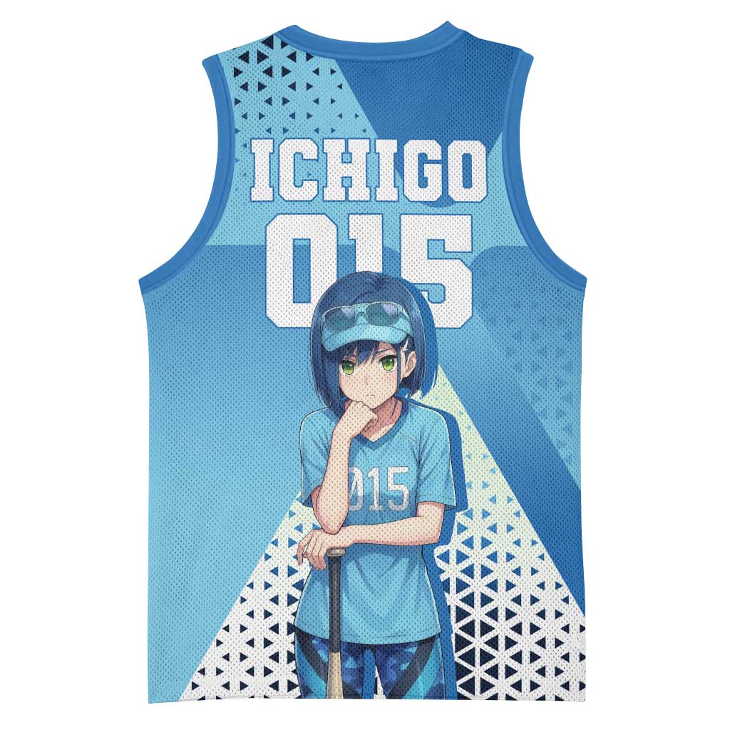 Ichigo Basketball Jersey Cool Blue Baseball Anime Style