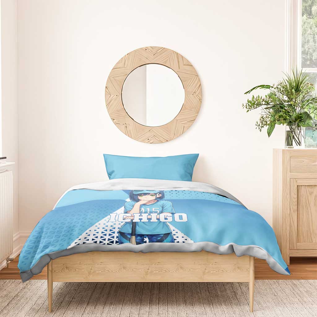 Ichigo Bedding Set Cool Blue Baseball Anime Style