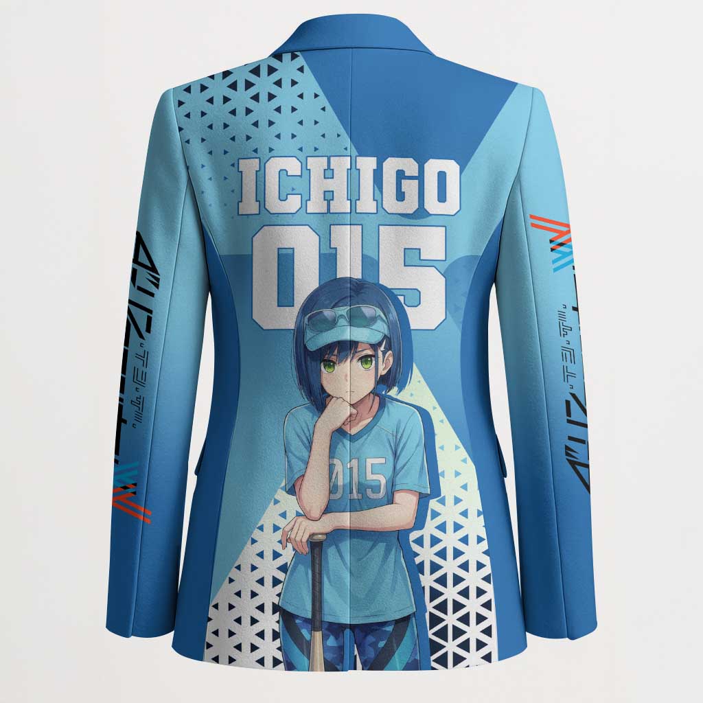 Ichigo Blazer Cool Blue Baseball Anime Style