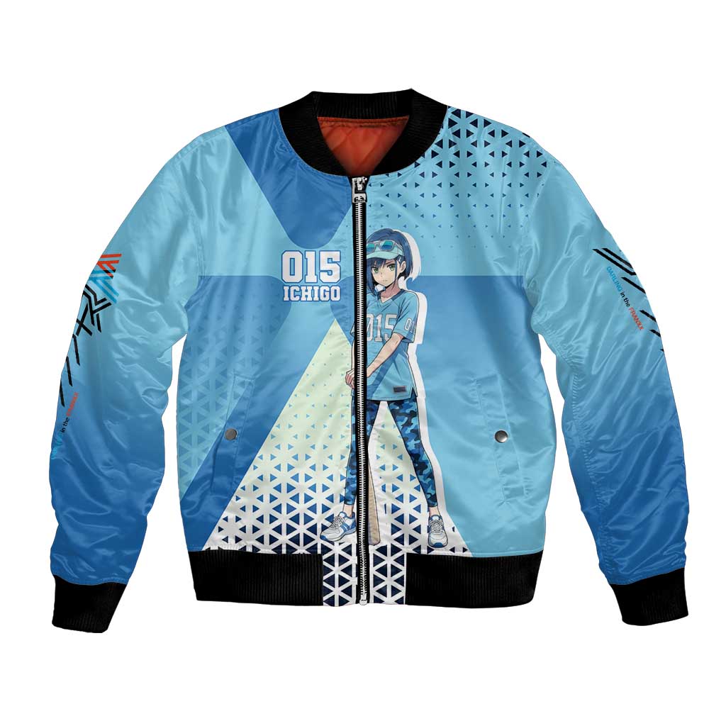 Ichigo Bomber Jacket Cool Blue Baseball Anime Style